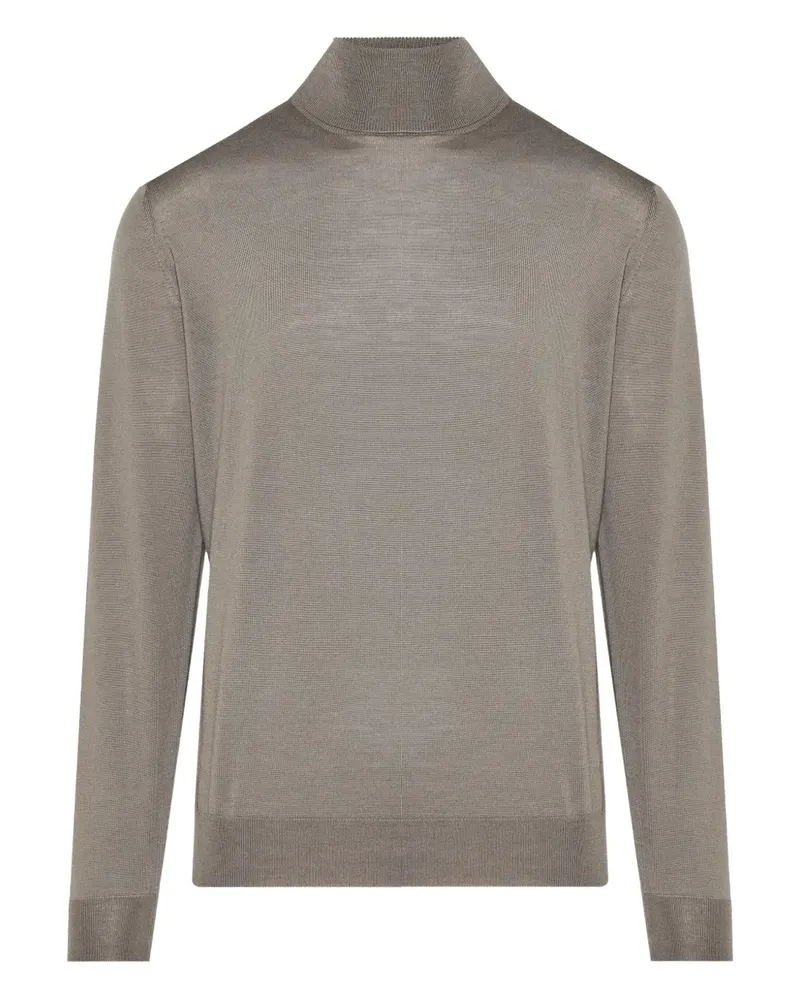 LARDINI mock-neck virgin-wool sweater - Nude Nude