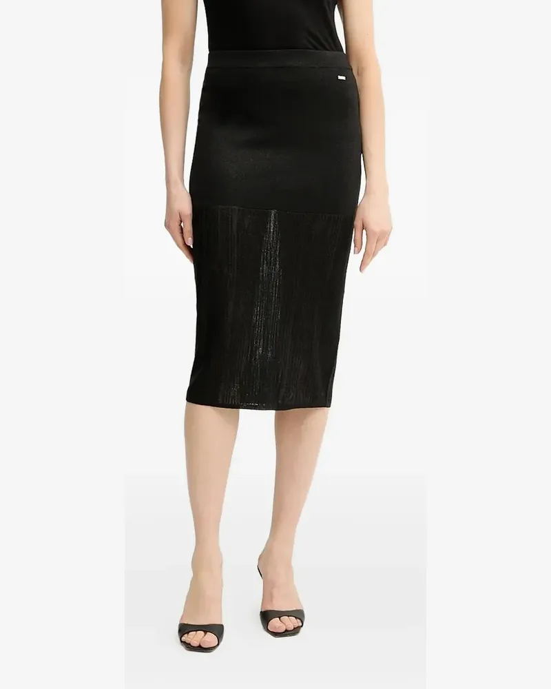 Armani Exchange Metallic-Midirock - Schwarz Schwarz