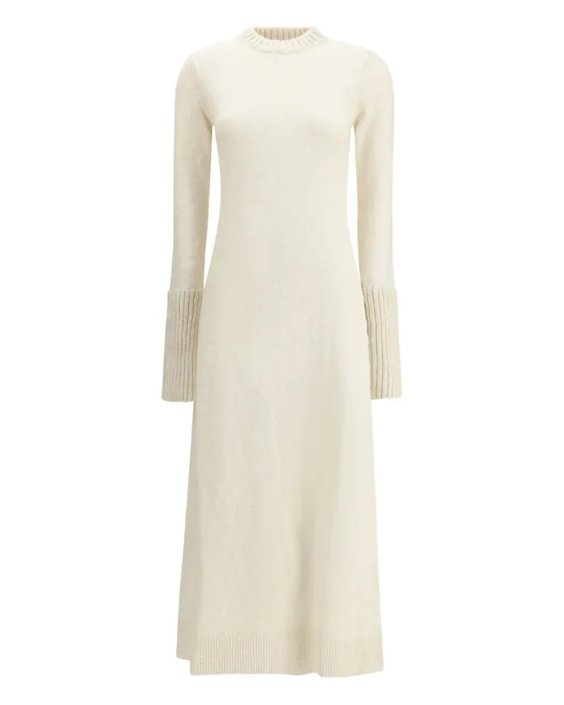 Sa Su Phi Morena ribbed-cuff long dress - Nude Nude