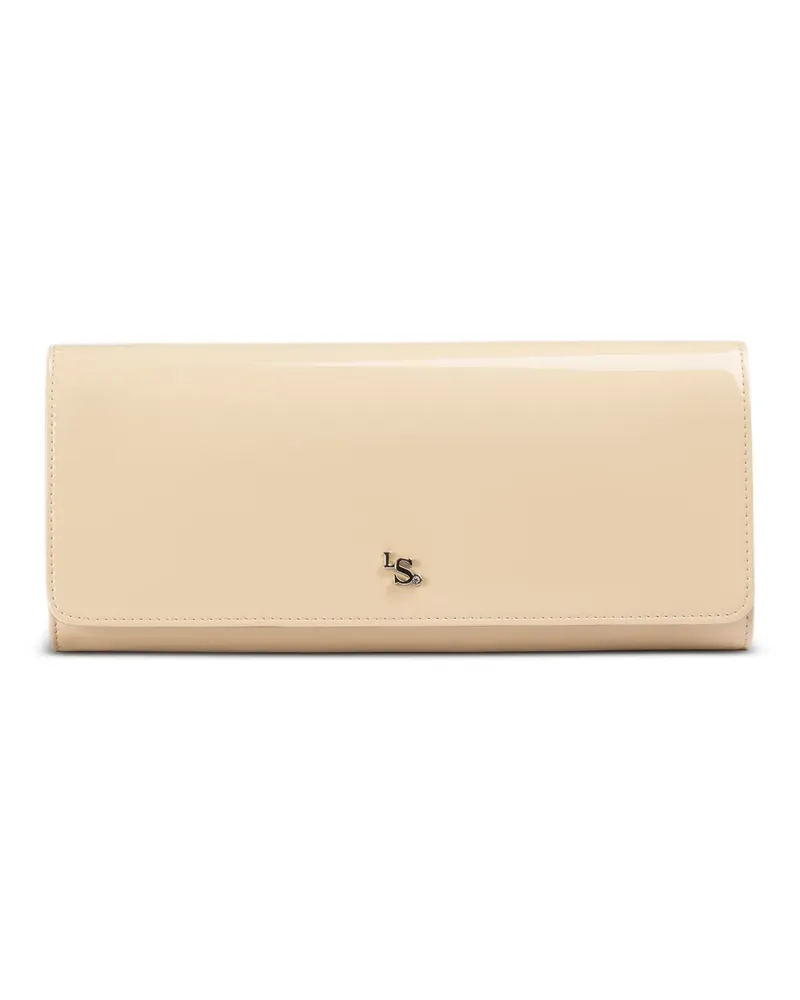 Le Silla Clutch mit Logo-Schild - Nude Nude
