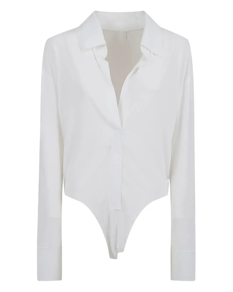 Norma Kamali collared bodysuit - Weiß Weiß