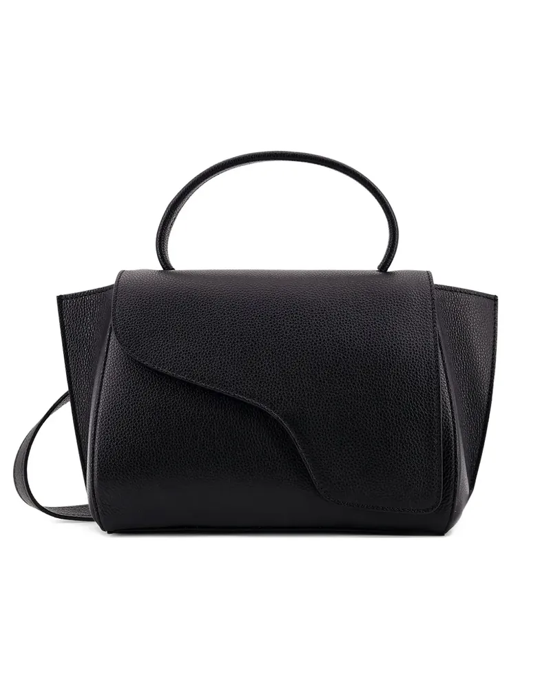 ATP Atelier Handtasche mit abgerundeten Klappen - Schwarz Schwarz