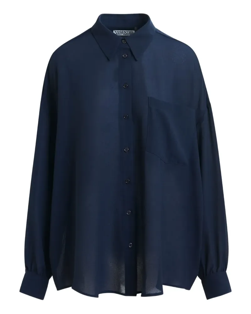 Essentiel Hemd mit Volant-Ärmeln - Blau Blau