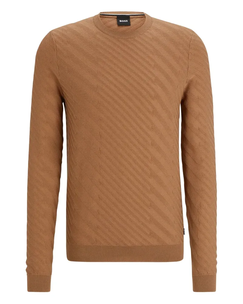 HUGO BOSS Pullover mit diagonalem Muster - Braun Braun