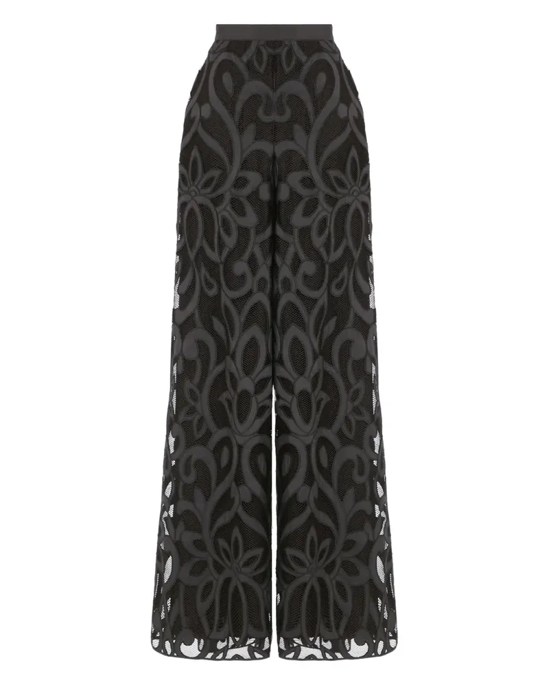Temperley London Hose mit Blumenspitze - Schwarz Schwarz