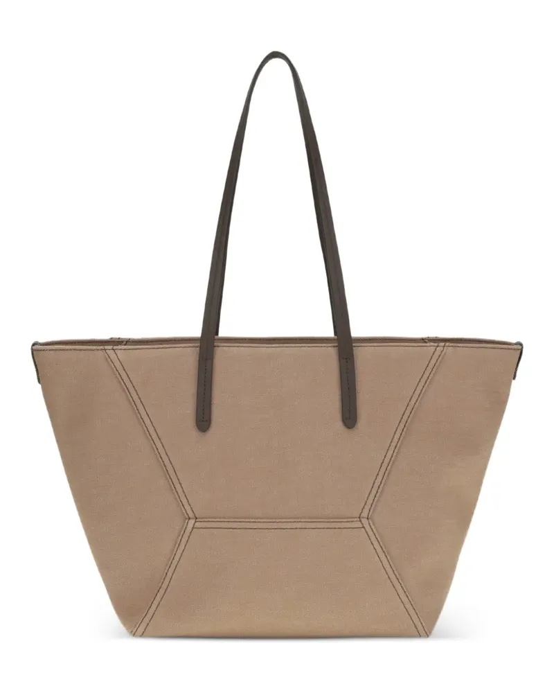 Brunello Cucinelli Monili-embellished tote bag - Nude Nude