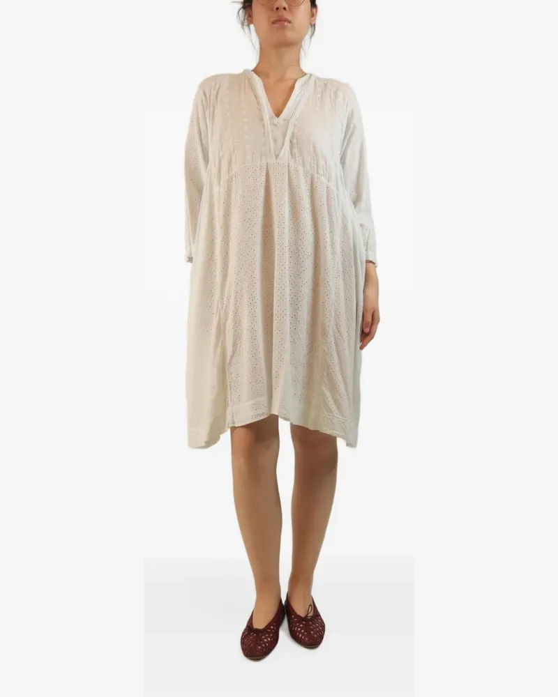dosa Kleid mit Lochstickerei - Weiß Weiß
