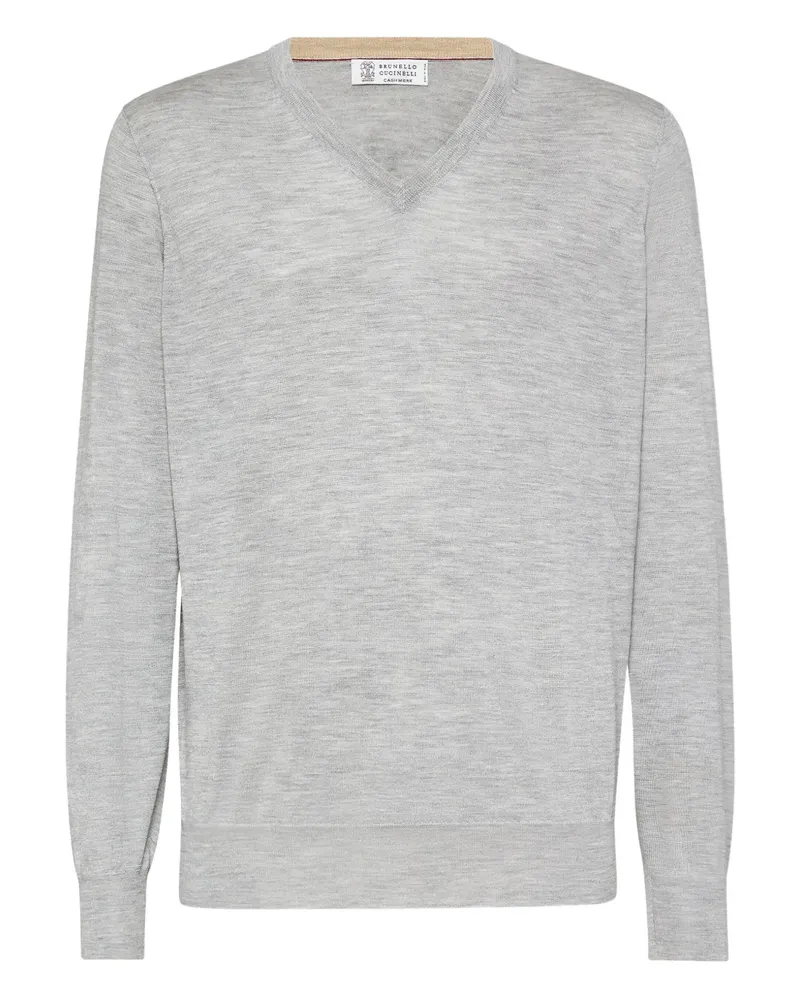 Brunello Cucinelli Pullover aus Kaschmir-Seidengemisch - Grau Grau