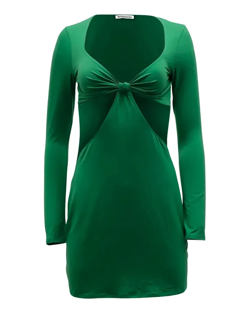 Reformation Minikleid mit Cut-Out - Grün Grün