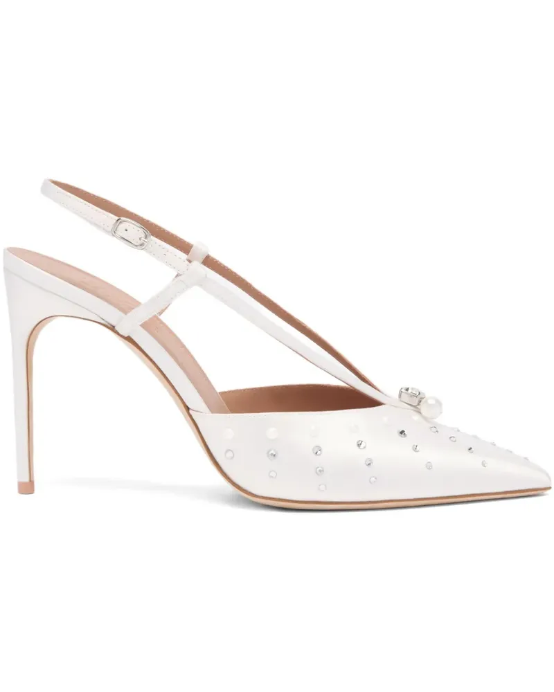 Malone Souliers Pumps mit Kristallperlen 90mm - Weiß Weiß