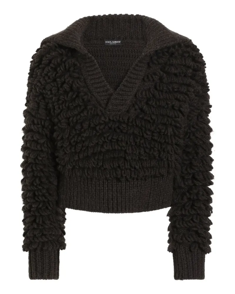 Dolce & Gabbana Pullover mit Pelzoptik - Braun Braun