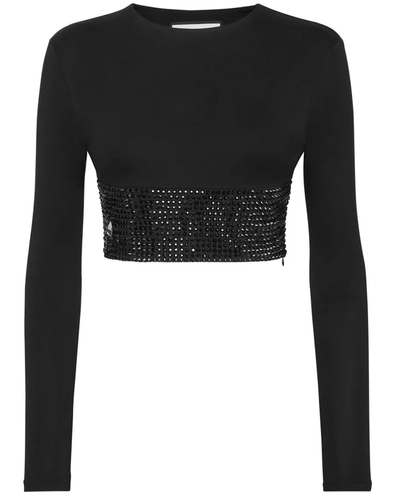 Philipp Plein T-Shirt im Cropped-Design - Schwarz Schwarz