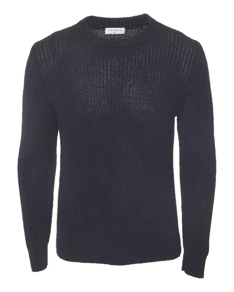 Sandro ribbed-knit crewneck sweater - Blau Blau