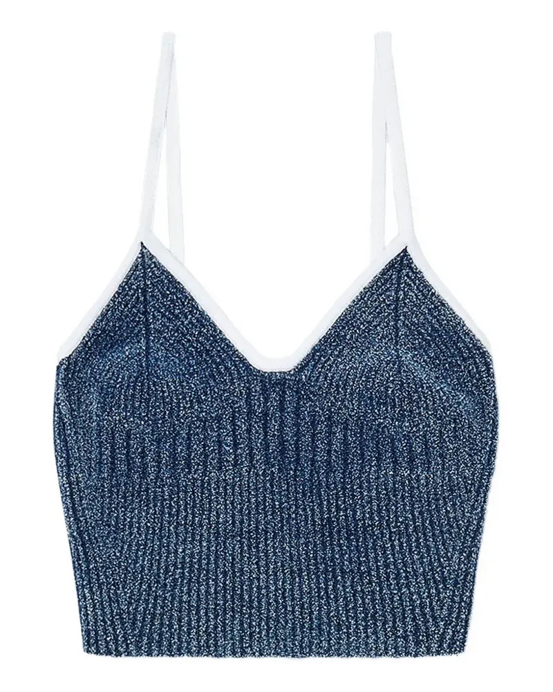 Diesel M-Estere Bouclé-Strickoberteil - Blau Blau