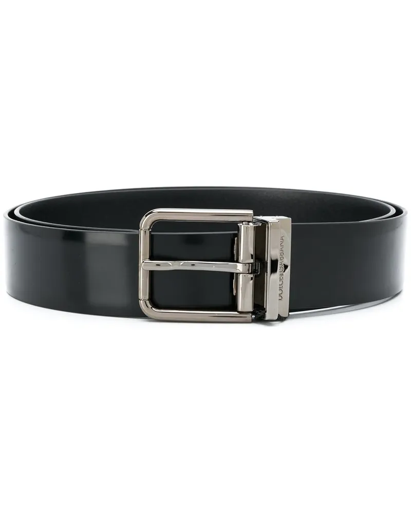 Dolce & Gabbana Gürtel mit Logo-Gravur - Schwarz Schwarz