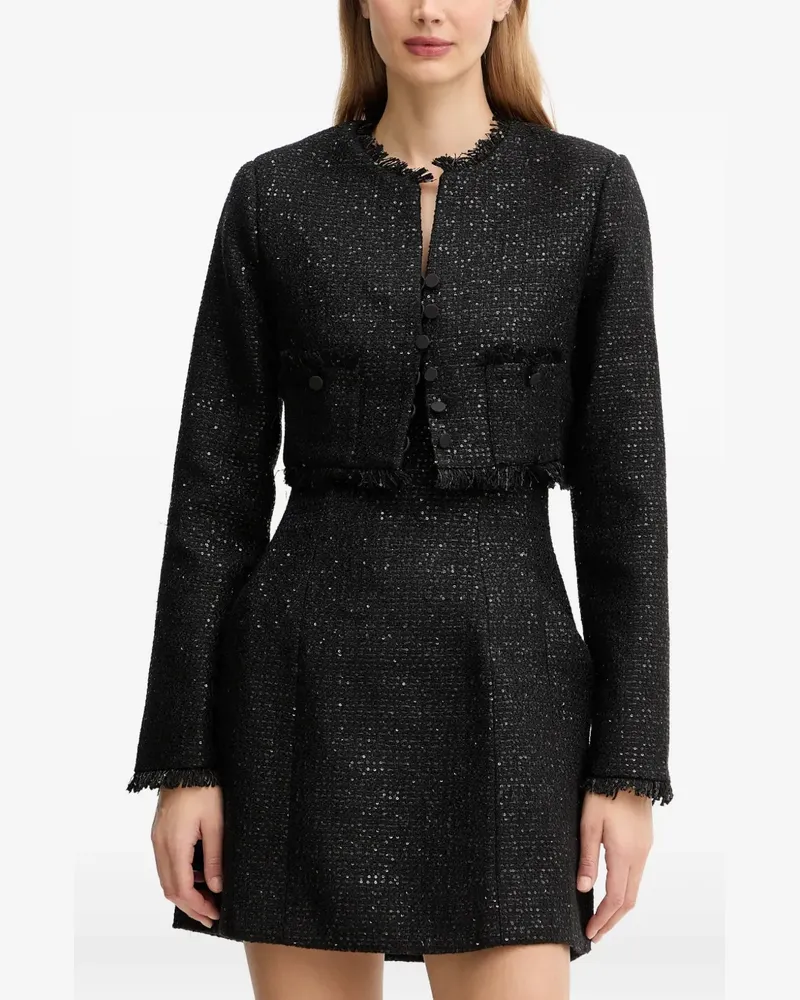 Bardot Karoline fringed-detail buttoned cropped jacket - Schwarz Schwarz