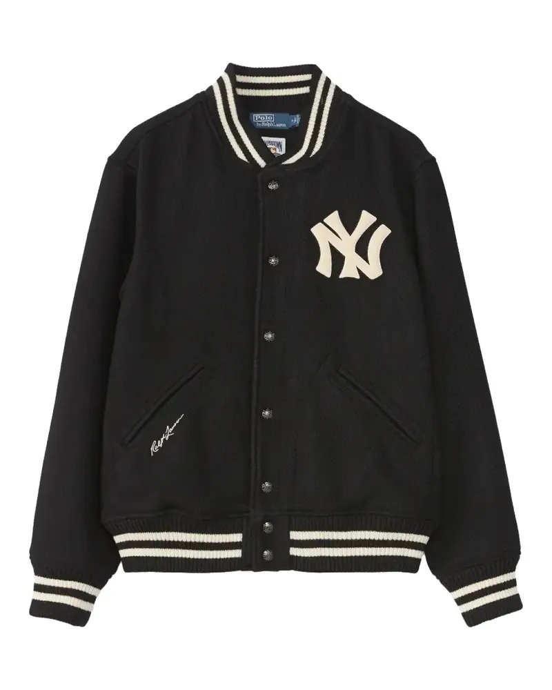 Ralph Lauren logo-patch bomber jacket - Schwarz Schwarz