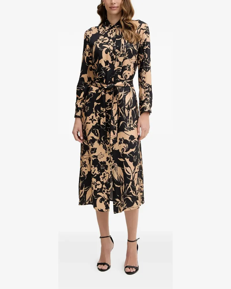 Simona Corsellini floral-print belted midi dress - Nude Nude
