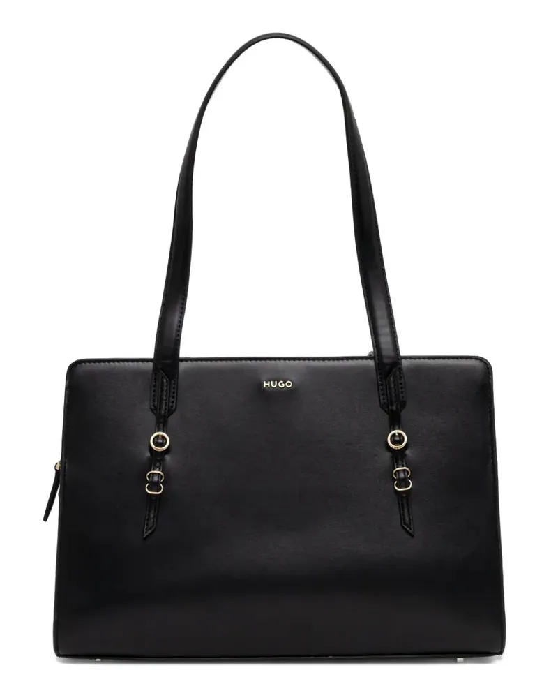 HUGO BOSS logo-plaque tote bag - Schwarz Schwarz