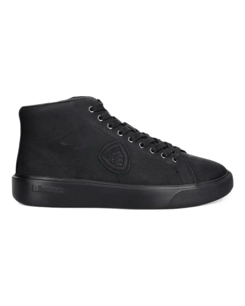 Blauer logo-patch sneakers - Schwarz Schwarz