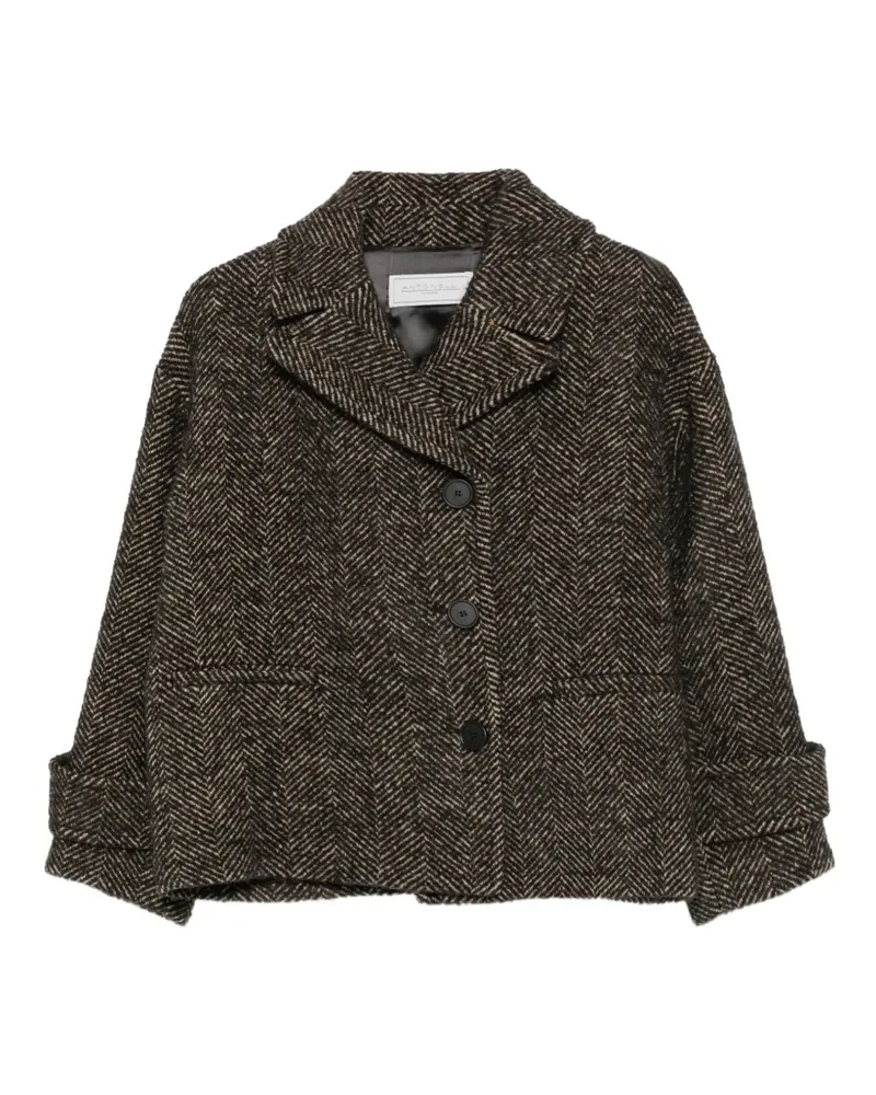 Antonelli Firenze herringbone-pattern notched-lapels jacket - Braun Braun
