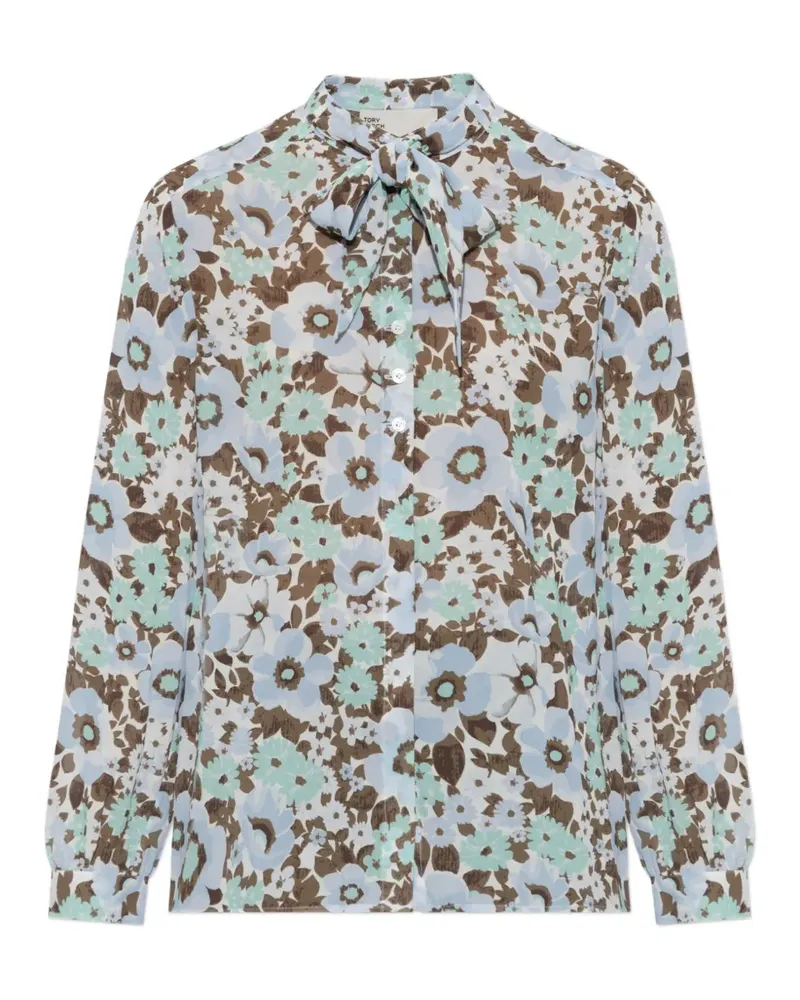 Tory Burch Hemd mit Blumenmuster - Blau Blau