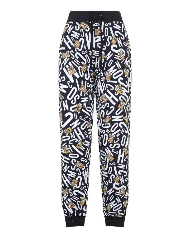 Moschino logo-print track pants - Schwarz Schwarz