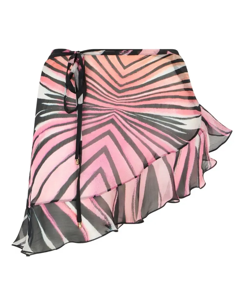 Roberto Cavalli Ray Of Paradise ruffled-trim mini skirt - Rosa Rosa