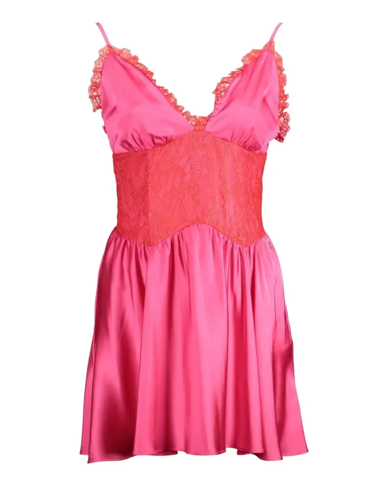 Gaëlle Bonheur Minikleid mit Spitzendetail - Rosa Rosa