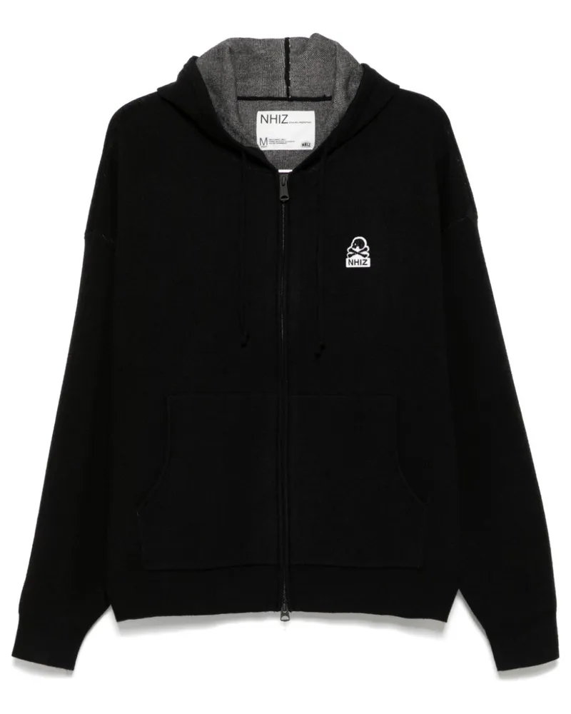 Izzue Gestrickte Kapuzenjacke - Schwarz Schwarz