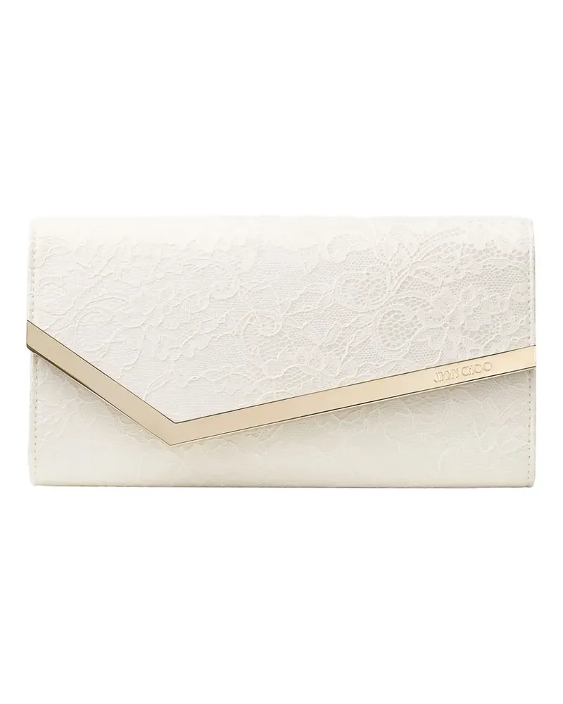 Jimmy Choo Emmie floral chain clutch bag - Weiß Weiß