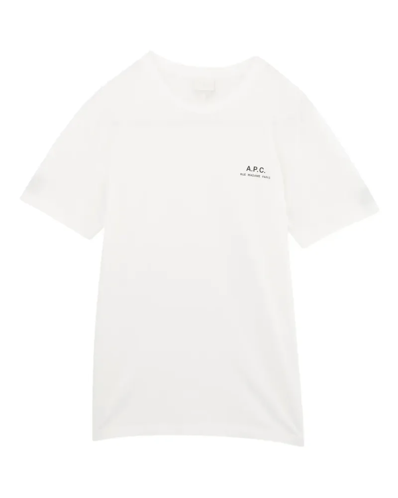 A.P.C. T-Shirt mit Logo-Print - Weiß Weiß