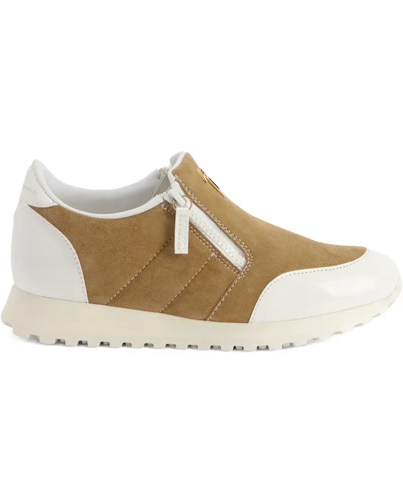 Giuseppe Zanotti Ilde Wildleder-Sneakers mit Reißverschlussdetail - Braun Braun