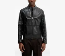 Lederjacke mit Reißverschluss - Schwarz