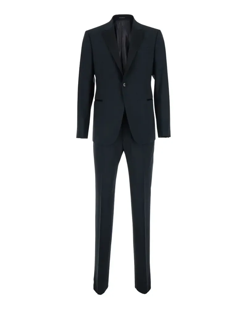 Emporio Armani virgin wool single-breasted suit - Blau Blau