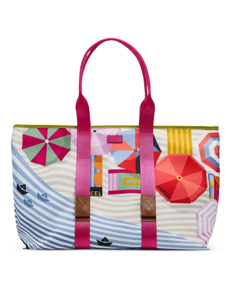 Lancel large zip tote bag - Nude Nude