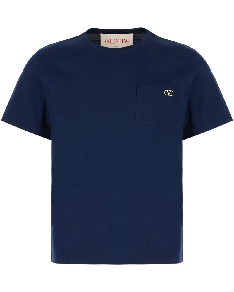 Valentino Garavani T-Shirt mit Logo-Schild - D51 - INDACO D51