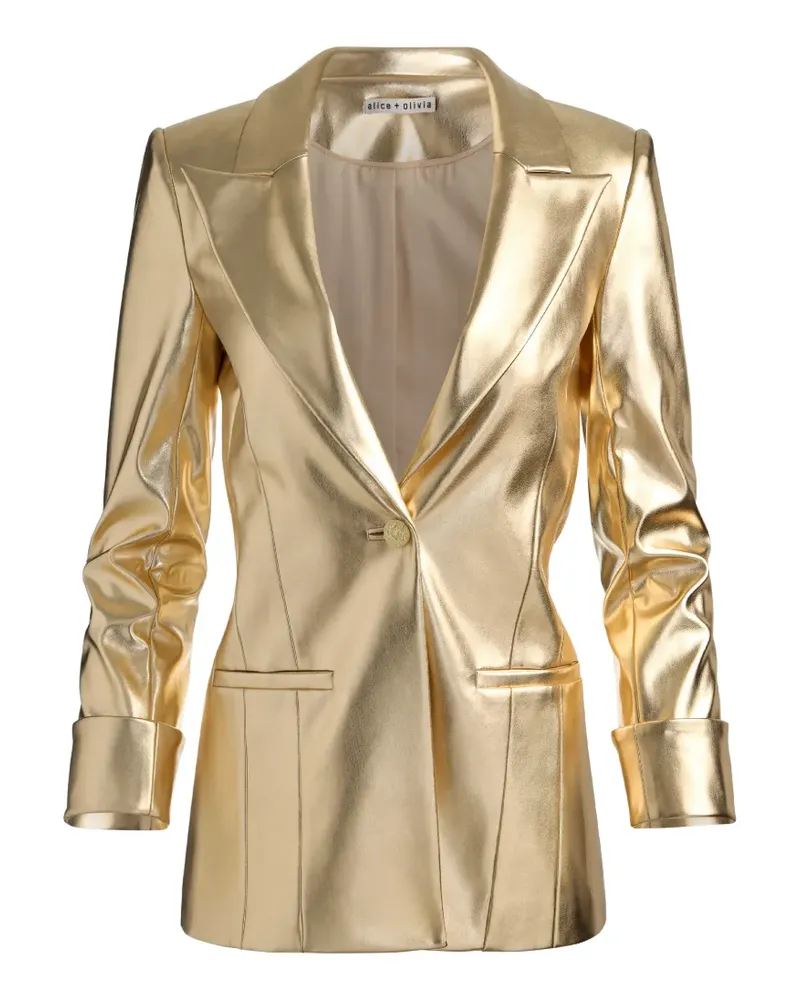Alice + Olivia Burns Blazer mit steigendem Revers - Gold Gold