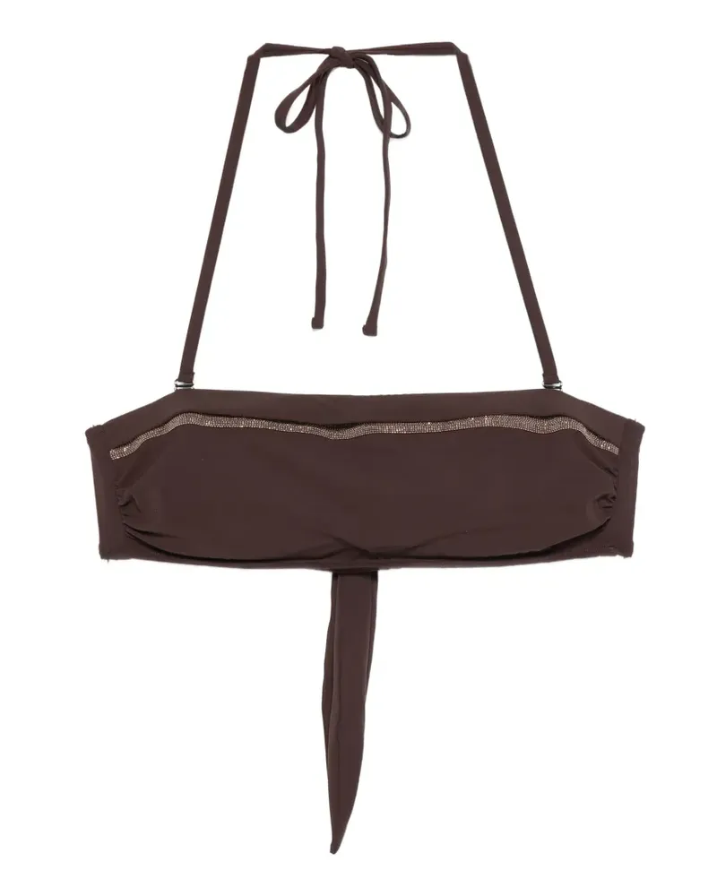 Brunello Cucinelli beaded tie bikini - Braun Braun