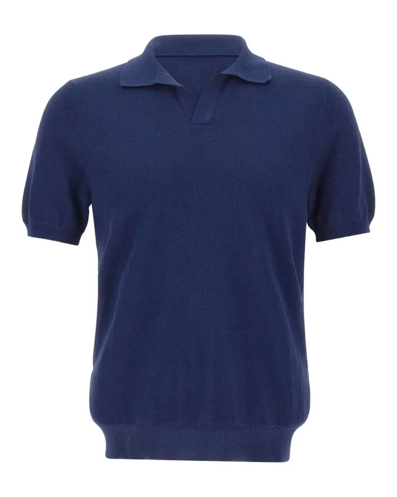 Gran Sasso T-Shirt mit Poloshirtkragen - Blau Blau