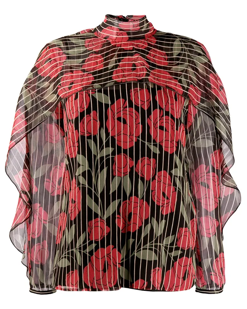 RED Valentino Bluse mit Print - Schwarz Schwarz