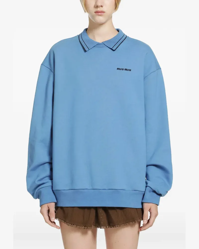 Miu Miu cotton fleece sweatshirt - Blau Blau
