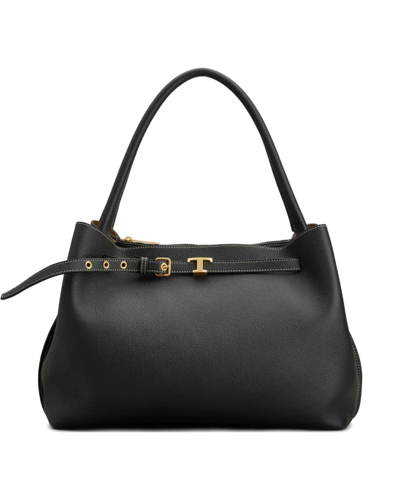 TOD'S small T Timeless buckle tote bag - Schwarz Schwarz