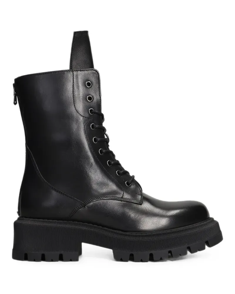 Julie Dee Schnürstiefel mit dicker Sohle - Schwarz Schwarz