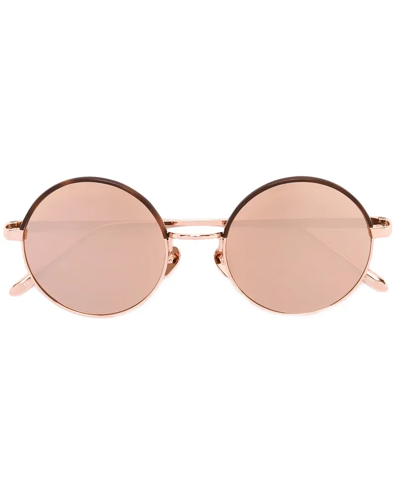 Linda Farrow Sonnenbrille mit rundem Gestell - Metallic Metallic
