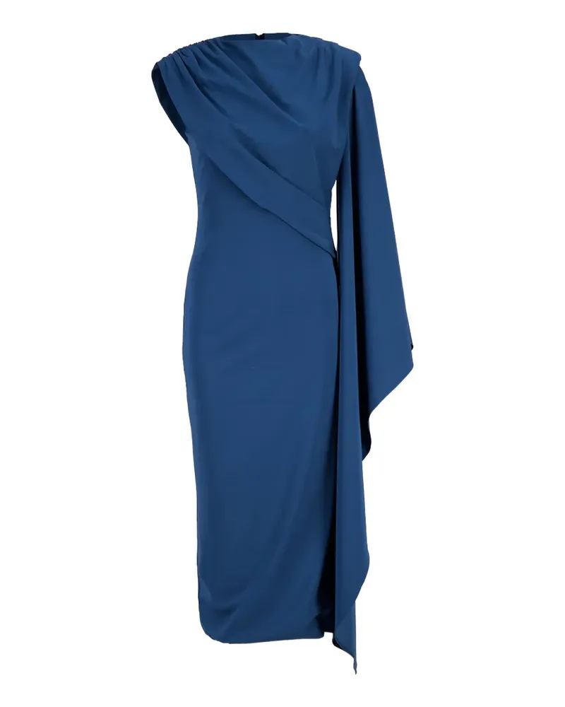 Roland Mouret asymmetric caped midi dress - Blau Blau