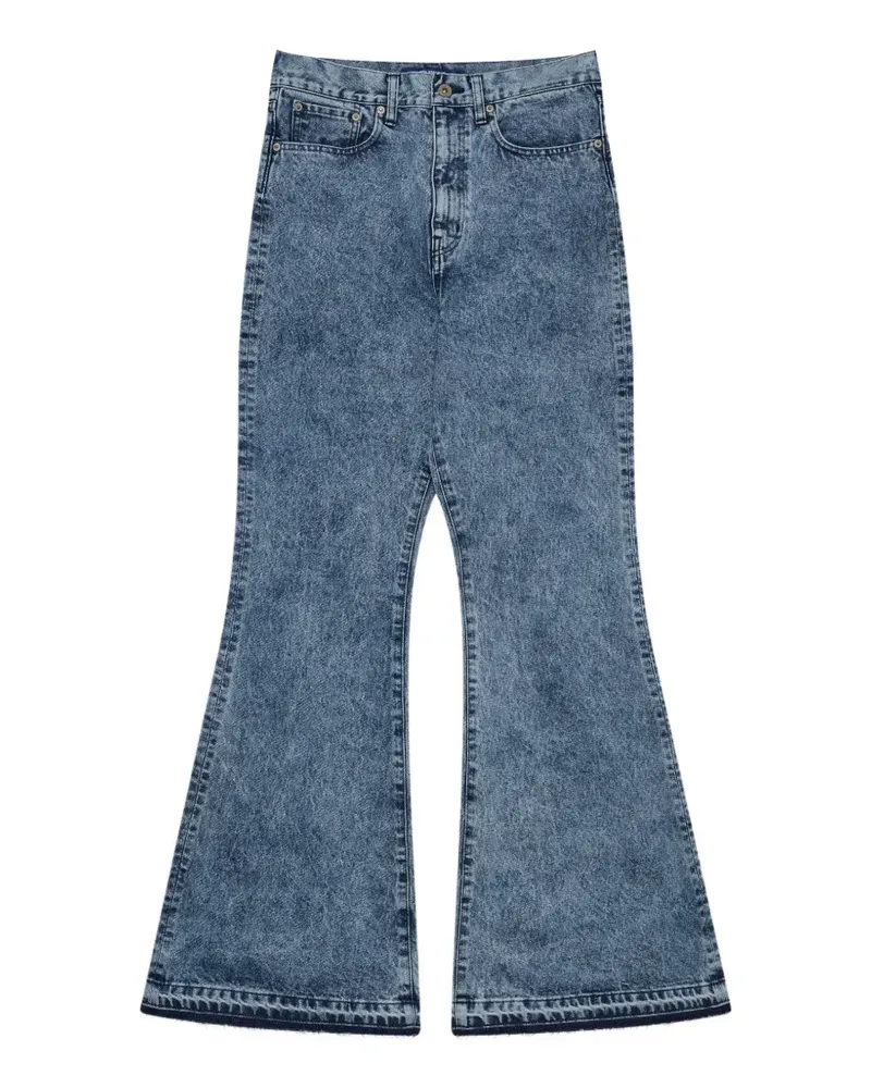 Junya Watanabe Bootcut-Jeans mit Acid-Wash-Effekt - Blau Blau