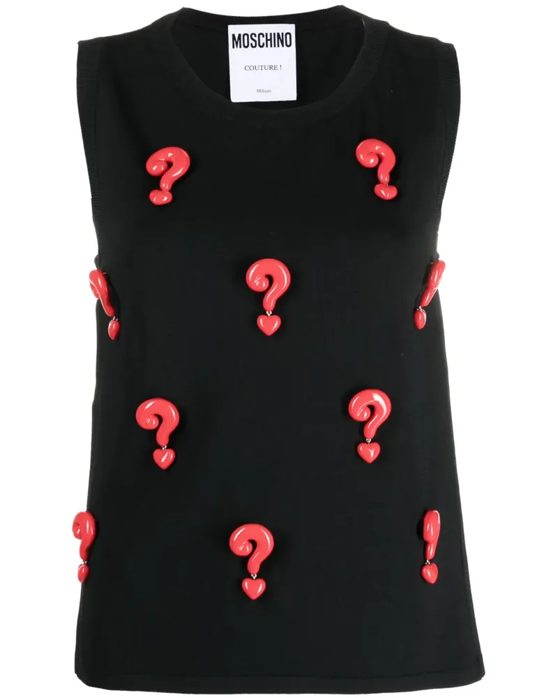 Moschino Top mit Fragezeichen - Schwarz Schwarz