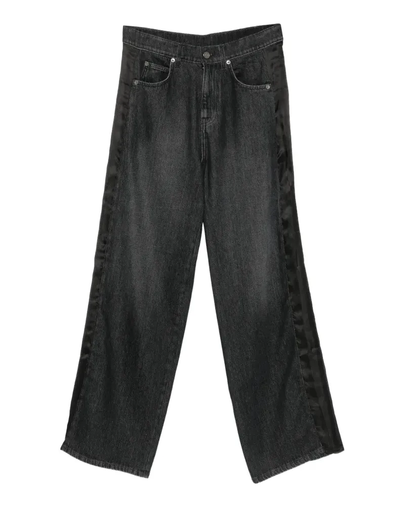 Circus Hotel Jeans mit Satineinsätzen - Schwarz Schwarz