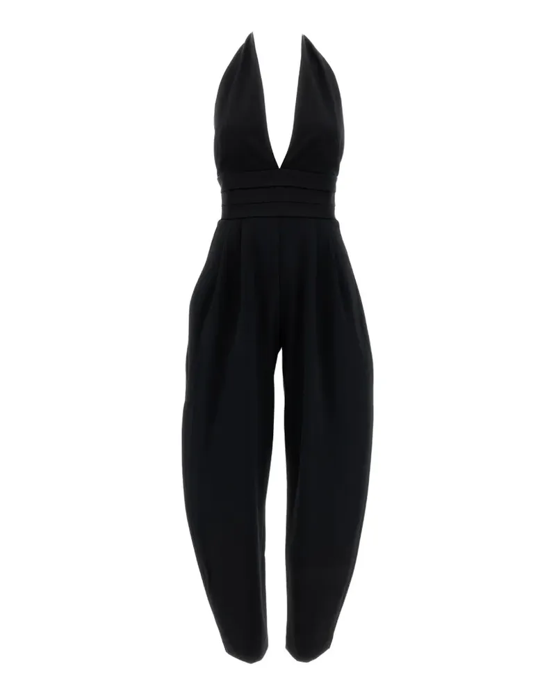 ANDAMANE Sandra Neckholder-Jumpsuit mit Falten - Schwarz Schwarz